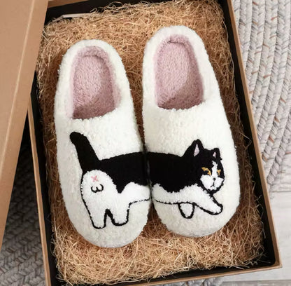 Playful Cat Cozy Slippers