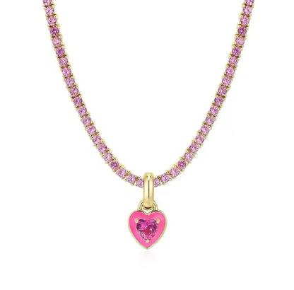 Pink Heart Glow Necklace