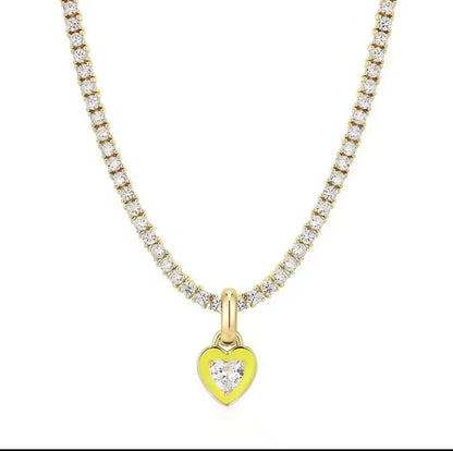 Pink Heart Glow Necklace