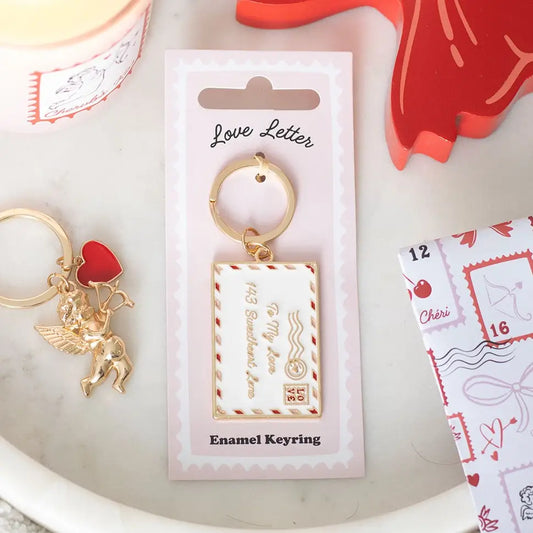 Love Letter Enamel Keychain – A Tiny Message from the Heart