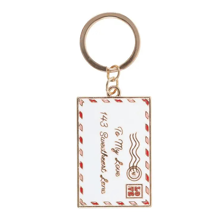 Love Letter Enamel Keychain – A Tiny Message from the Heart