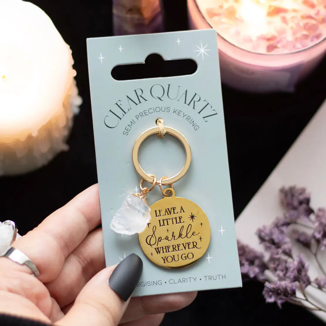 Clear Quartz Keychain - Leave a Little Sparkle Wherever You Go