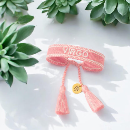 Zoadiac Woven Embroidered Bracelets,  Woven Custom Bracelets, Zodiac Bracelets