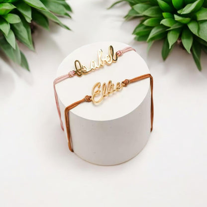 Personalized Name Cord Bracelets, Women Customizable Name Rope Bracelets, Personalized Custom Women Name Bracelets