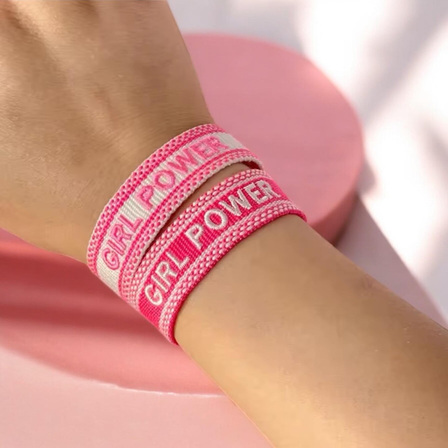 Girl Power Embroidered Woven Bracelet, Girls Frienship Bracelets