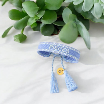Zoadiac Woven Embroidered Bracelets,  Woven Custom Bracelets, Zodiac Bracelets