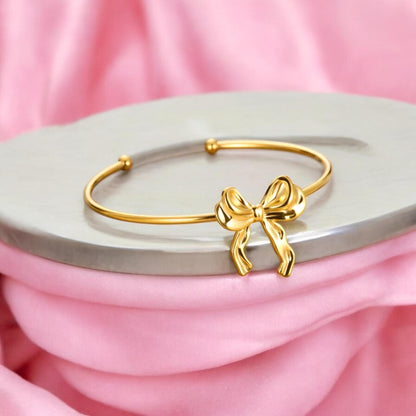 Golden Ribbon Bangle Bracelets for Women,Trendy Bracelets fow Women, Bow Bracelets for Women